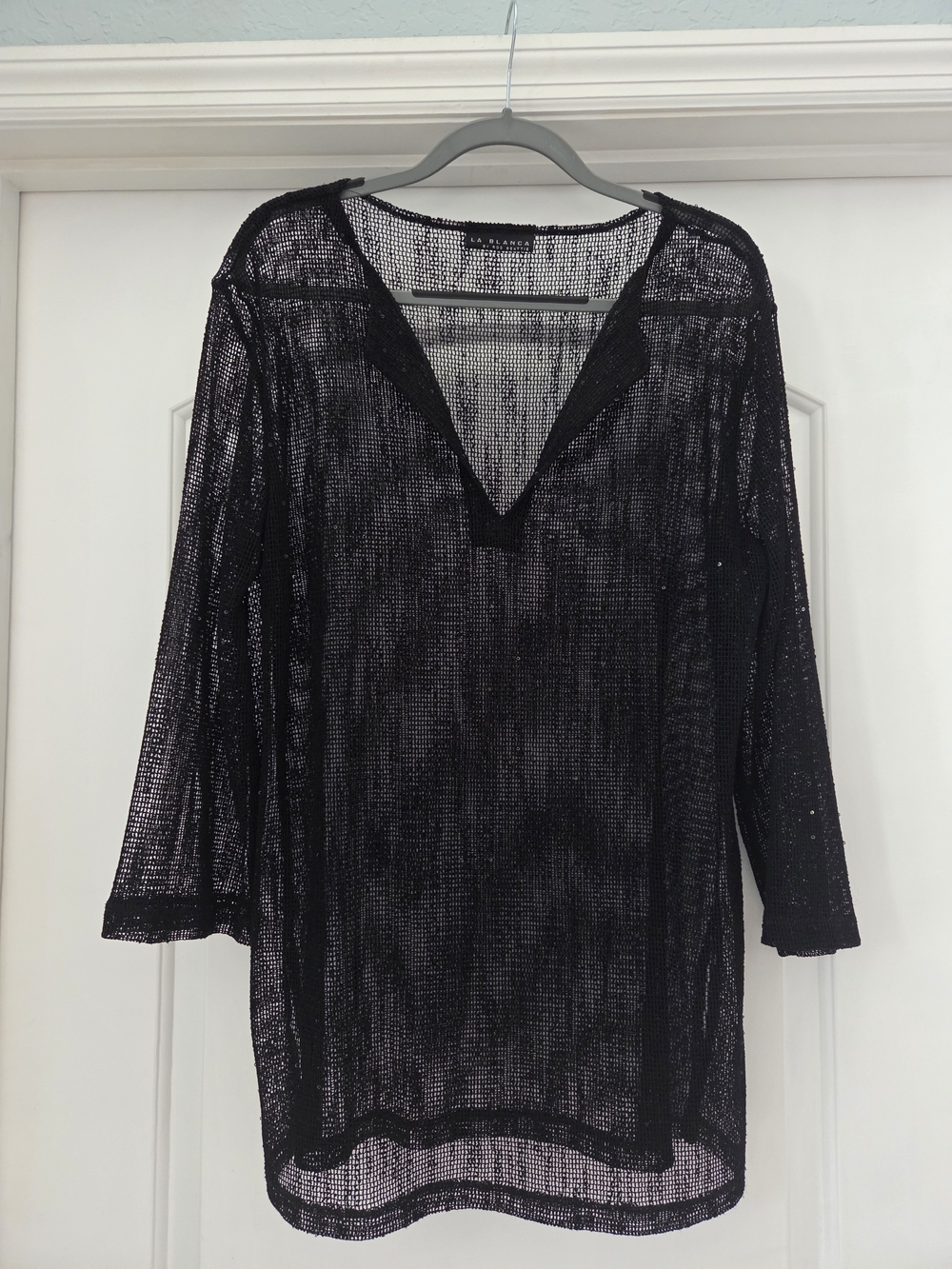 La Blanca by Rod Beattie Black Open-Knit Cover-Up